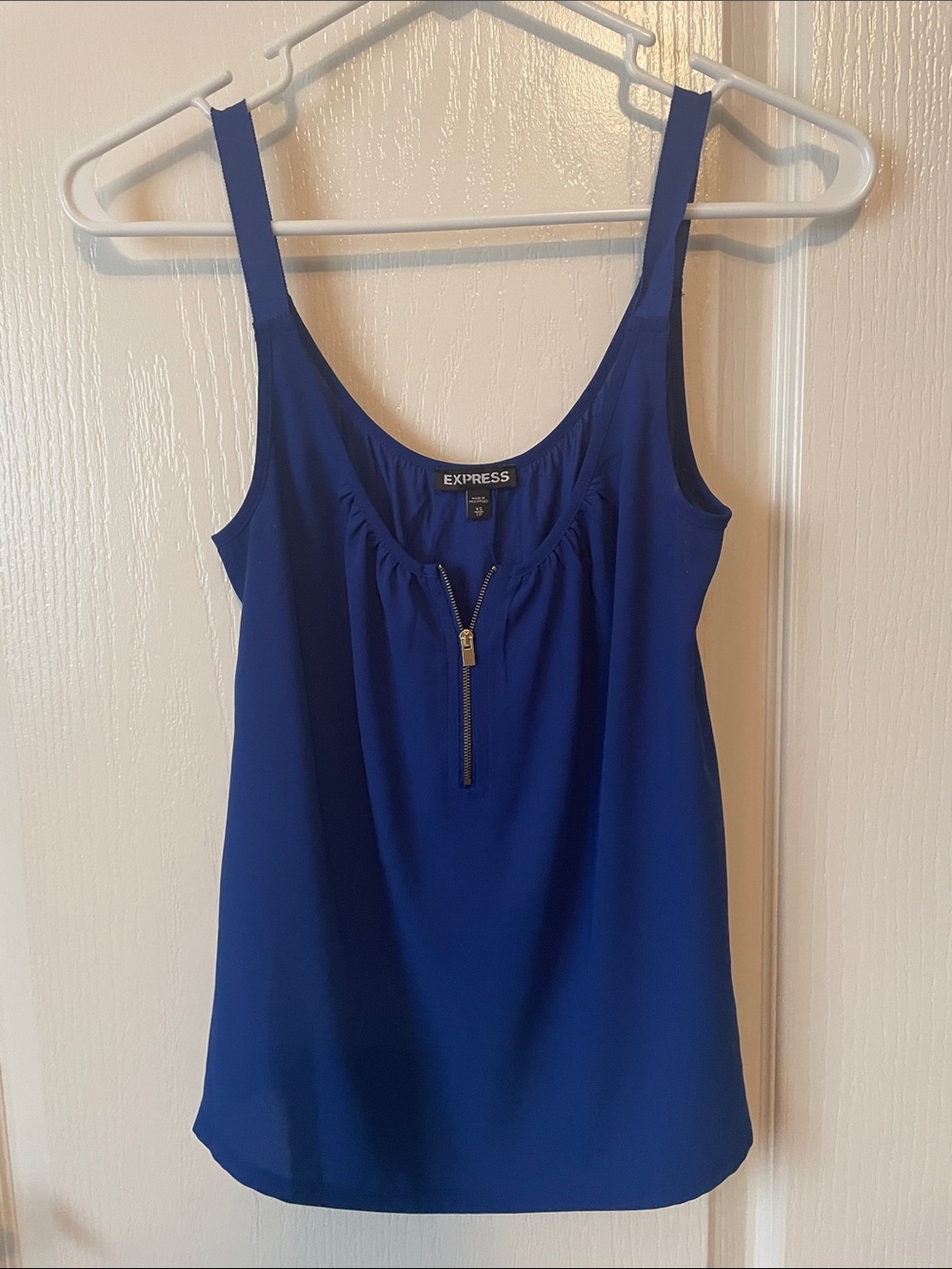 Express Royal Blue Zip-Front Camisole